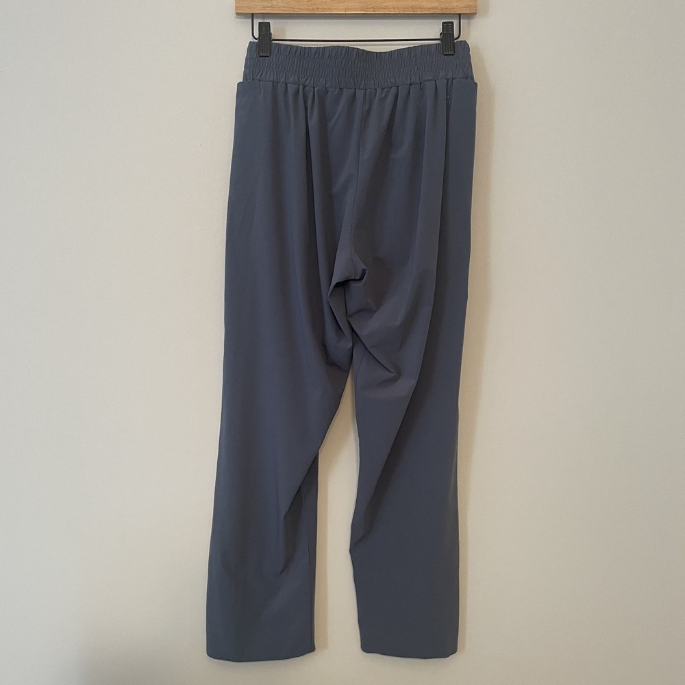 Aday Easy Days Pants Mineral Blue Size M Tie Waist Cropped Stretch Althleisure - Picture 3 of 10